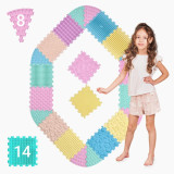 Mata sensoryczna do masażu stóp "Puzzle Mix" 14 puzzle + 8 Trójkątów Pastel Mata sensoryczna do masażu stóp "Puzzle Mix" 14 puzzle + 8 Trójkątów Pastel