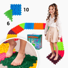 Mata sensoryczna do masażu stóp Dinozaury 10 puzzle + 6 Trójkątów (16 el.) Mata sensoryczna do masażu stóp Dinozaury 10 puzzle + 6 Trójkątów (16 el.)