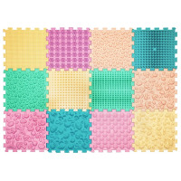 Mata sensoryczna do masażu stóp "Puzzle Mix" Pastel 12 elementów