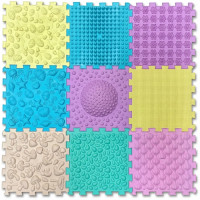 Mata sensoryczna do masażu stóp 9 elementów Pastel