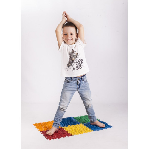 Mata sensoryczna do masażu stóp "Puzzle Mix" 6 elementów 