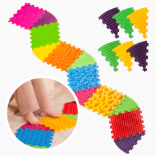 Mata sensoryczna do masażu stóp "Puzzle Mix" 6 puzzle + 6 Trójkątów (12 el.)