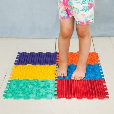 Mata sensoryczna do masażu stóp "Puzzle Morskie dno" 6 elementów