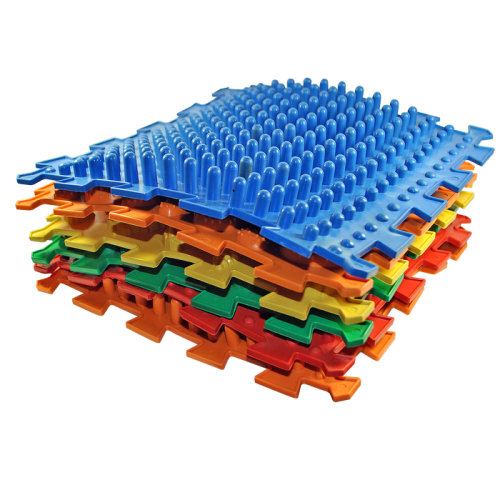 Mata sensoryczna do masażu "Puzzle Mix" Grzyby natura różowy 1 element
