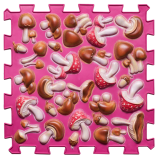 Mata sensoryczna do masażu "Puzzle Mix" Grzyby natura różowy 1 element