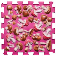 Mata sensoryczna do masażu "Puzzle Mix" Grzyby natura różowy 1 element
