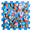 Mata sensoryczna do masażu "Puzzle Mix" Grzyby natura niebieski 1 element