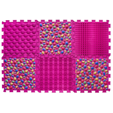 Mata sensoryczna do masażu stóp "Puzzle Mix" 6 elementów Kolorowe Kamyczki