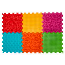 Mata sensoryczna do masażu stóp "Puzzle Mix" 6 elementów Miękka