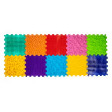Mata sensoryczna do masażu stóp "Puzzle Mix" 10 elementów
