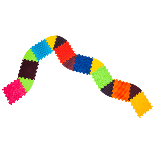 Mata sensoryczna do masażu stóp "Puzzle Mix" 8 puzzle + 8 Trójkątów (16 el.) 