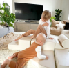 Domowy plac zabaw klocki edukacyjne piankowe dla dzieci 6 elementów beżowy